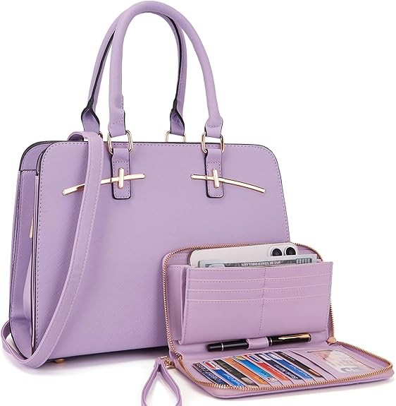 Purses for Women Handbag Wallet Tote Shoulder Hobo Bag Top Handle Satchel Purse Set 2pcs with 3 Compartments