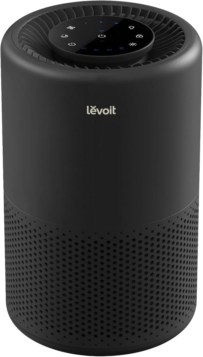 LEVOIT Air Purifier for Home Bedroom Dorm Room, Smart & Voice Control, AHAM VERIFIED, 3-in-1 Filter With HEPA Sleep Mode, for Pollen, Pollutants, Smoke, Dander, Dust, Core 200S-P, Black