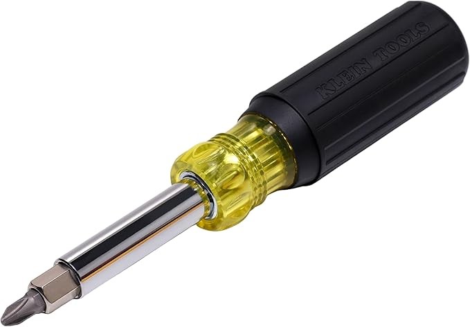 Klein Tools 32500 11-in-1 Screwdriver/Nut Driver Set, 8 Bits (Phillips, Slotted, Torx, Square), 3 Nut Driver Sizes, Cushion Grip Handle