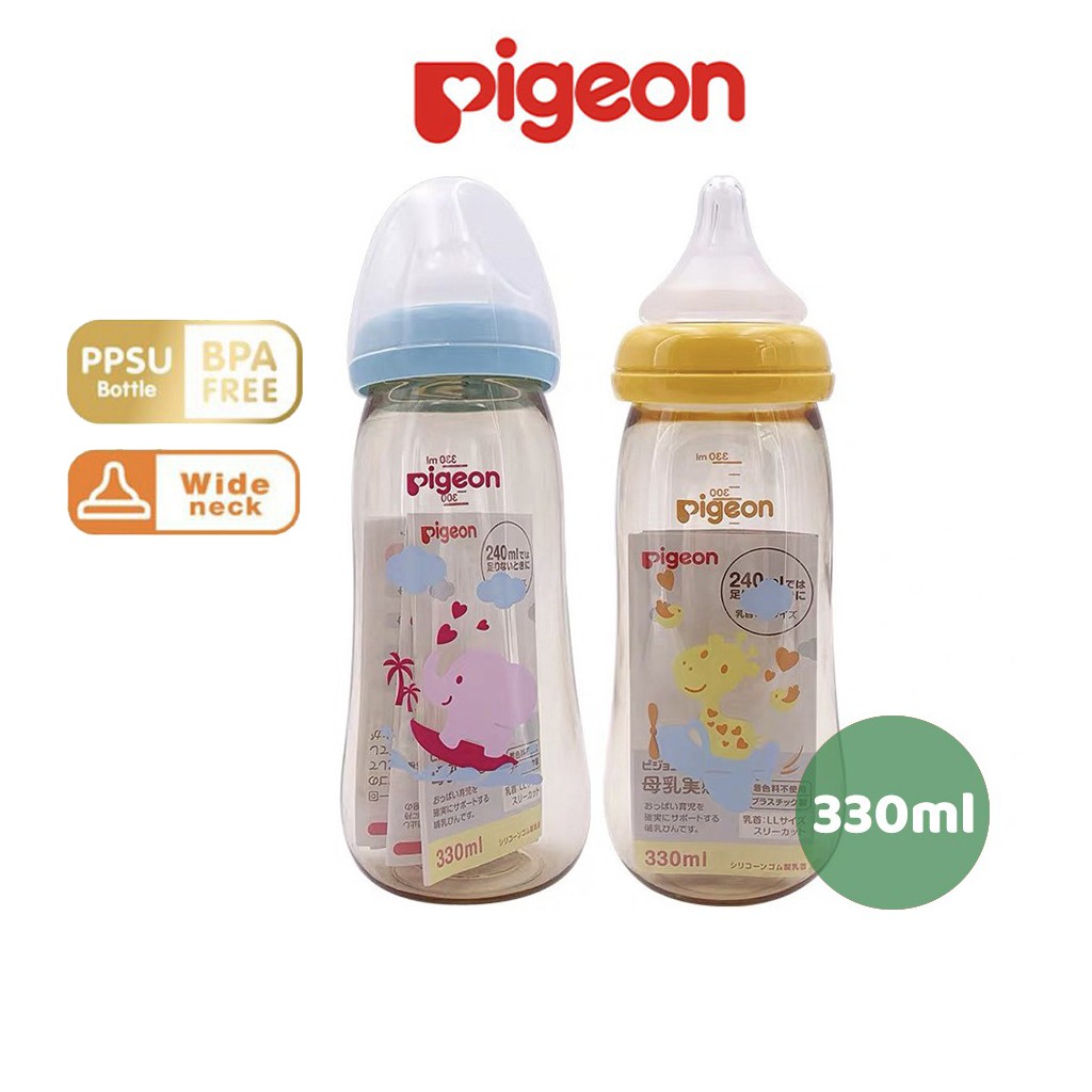 【WADLY1314】PIGEON Wide Neck milk bottle PPSU Bottle botol susu With Peristaltic Nipple ( Mickey )-Ready Stock(160ml/5oz,240ml/8oz)