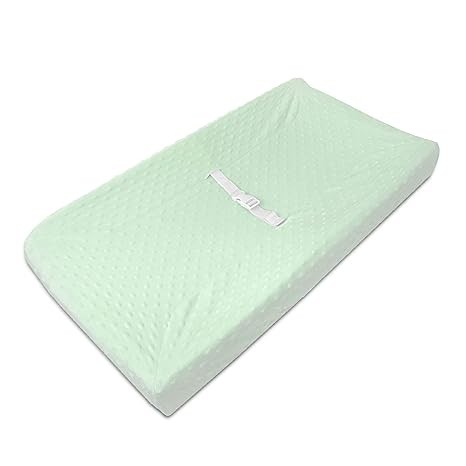 American Baby Company Heavenly Soft Minky Dot Fitted Contoured Changing Pad Cover, Mint Puff, for Boys and Girls