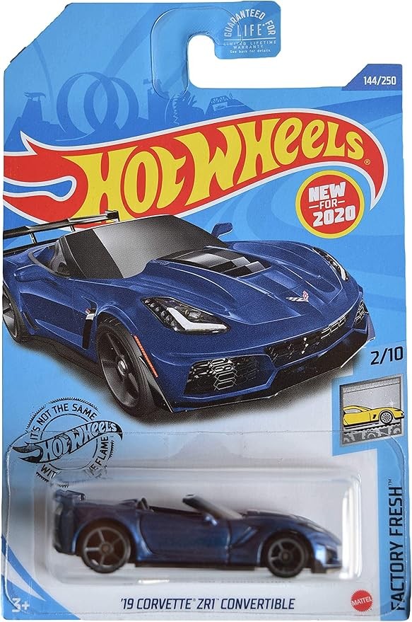 Hot Wheels '19 Corvette ZR1 Convertible, [blue] 144/250 Factory Fresh 2/10