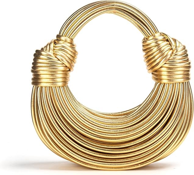 Hand-Woven Bread Women's Clutch Top Handle Satchel Shoulder Crossbody Creative Noodles Purses Underarm Bag Handbag