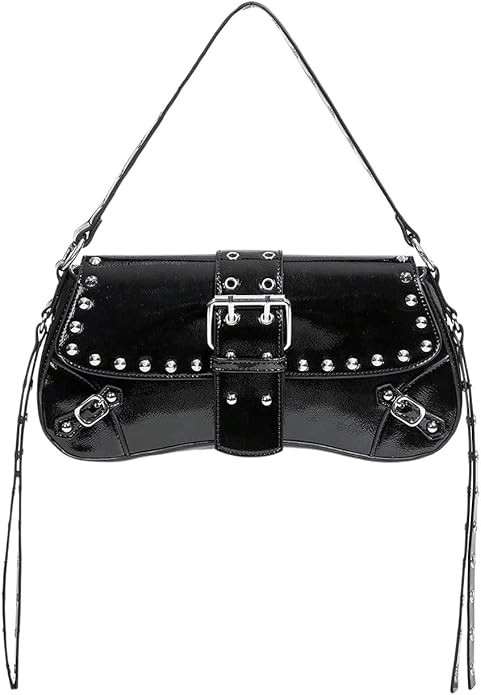 Verdusa Women's Y2K Purse Trendy Goth Studded Punk Leather Shoulder Bag 2000s Purse