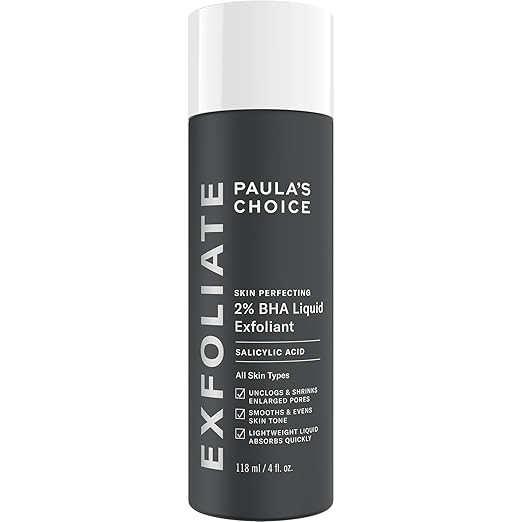 Paula's Choice SKIN PERFECTING 2% BHA Liquid Exfoliant with Salicylic Acid, Facial Polish for Enlarged Pores, Wrinkles & Fine Lines, Suitable for Blackhead-Prone Skin, Fragrance-Free