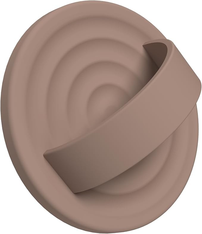 Upgraded Magnetic Phone Grip, Compatible with MagSafe, Silicone Comfy Removable Loop Grip, Phone Grip Finger Ring Holder for Back of Phone for iPhone Pro Max/Plus/16/15/14/13/12, Light Brown