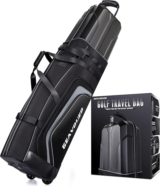 Golf Travel Bag with Hard Case Top and Wheels ，Premium Oxford Fabric, Golf Travel Bags for Airlines ，Protect Your Club for Safe Transport