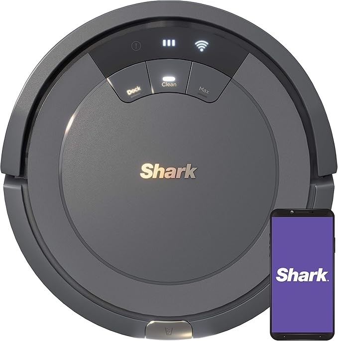 Shark AV753 ION Robot Vacuum, Tri-Brush System, Wifi Connected, 120 Min Runtime, Works with Alexa, Multi Surface Cleaning, Grey