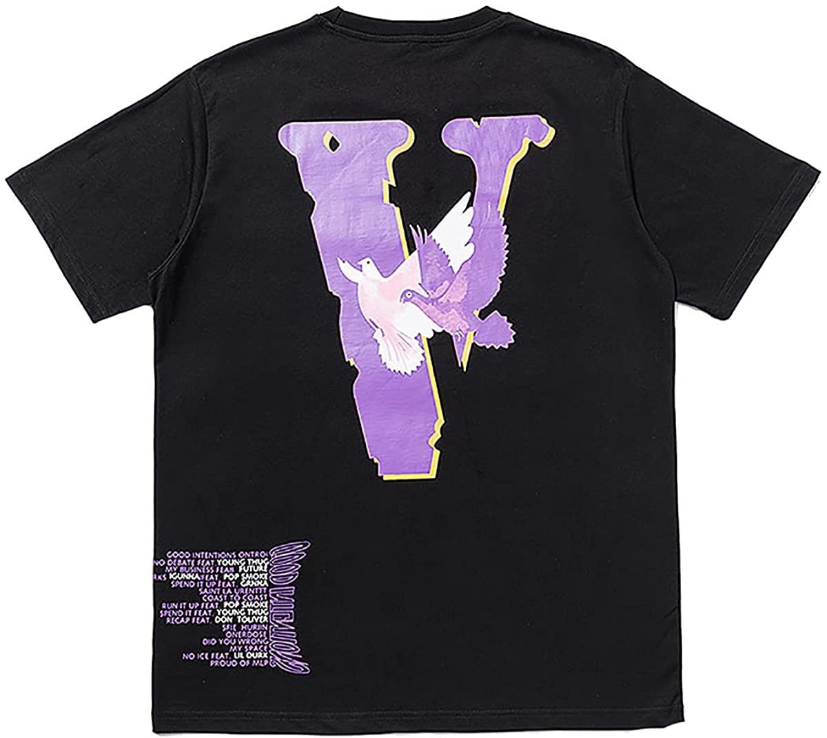 Big VT-shirt men's shirt V letter T blood fashion print hip-hop short-sleeved cotton loose shirt