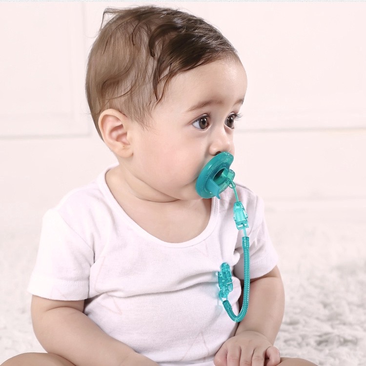 Baby Infant Toddler Dummy Pacifier Spring Soother Nipple Clip Chain Holder Strap
