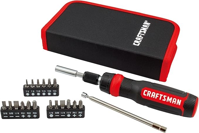 CRAFTSMAN Ratcheting Screwdriver, Multibit Set, 26-Piece (CMHT68001)