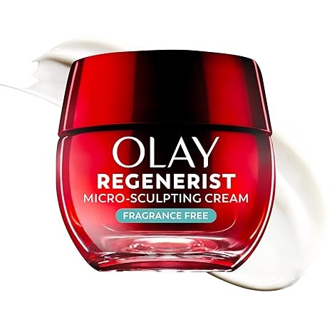Olay Face Moisturizer, Regenerist Micro-Sculpting Cream for Women, Fragrance-Free - Anti-Aging, Anti-Wrinkle, Firming Skin Care - Triple Collagen Cream, Peptide, Hyaluronic Acid, Niacinamide, 1.7oz