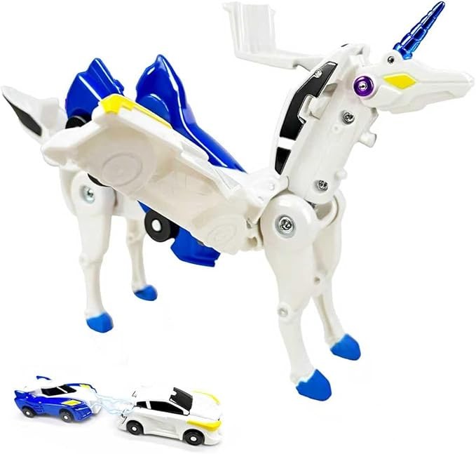 Collision Transforming Unicorn Car Toy – 2 Cars Crash & Transform into Unicorn Robot Toys for Kids – Fun Gift for Boys & Girls, Birthday & Christmas