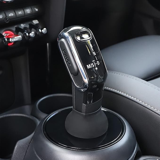 Car Gear Shift Dust Cover Protector Car Interior Decoration Accessories Case for Mini Cooper 3rd Gen F54 F55 F56 F60 2019-2023 (Black)