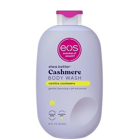 eos Body Wash, Vanilla, Moisturizing Creamy Gel Formula with Shea Butter, Glycerin, Vitamin E, pH Balanced, Sensitive Skin, Vegan, 16 fl oz