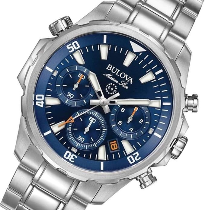 Bulova Men's Marine Star Series B Stainless Steel 6-Hand Chronograph Quartz Watch, 100M