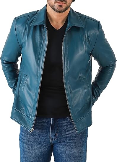 Jild Classic Shirt Collar Leather Jacket Men - John Wick Style Real Lambskin Mens Leather Jacket