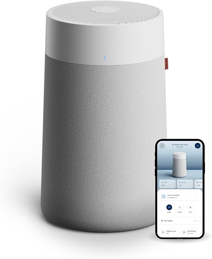 BLUEAIR Blue Pure 311i Max Smart Air Purifier for Medium Rooms up to 1,800 Sq Ft HEPASilent Air Cleaner for Pets Allergies Smoke & Dust WiFi Air Purifier with Auto Mode Quiet Air Purifier for Bedroom