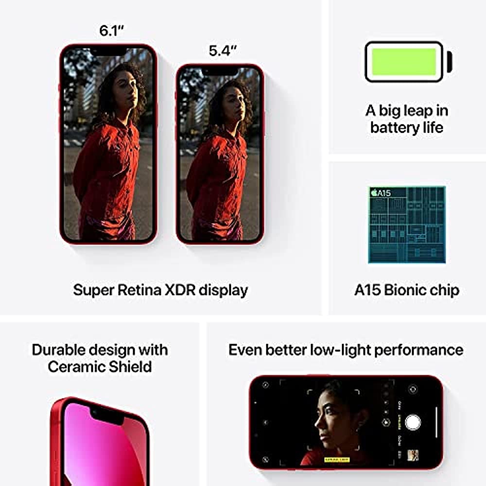 Red - Unlocked (Updated) Apple iPhone 13 Mini,