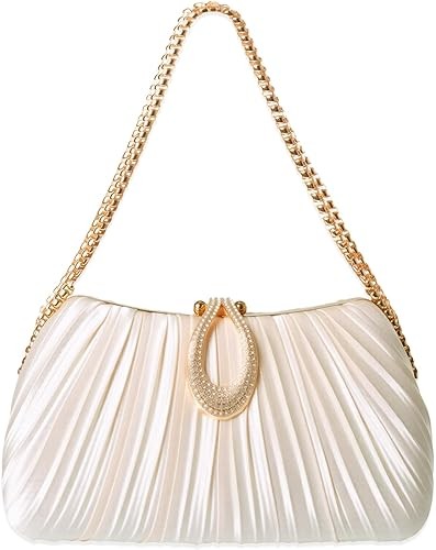 Gold Clutch Purses for Women - Elegant Sparkling evening bags for Wedding Galas, Prom Nights, Cocktail Parties& Formal Events