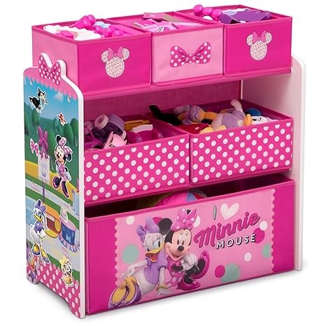 Delta Children Disney Minnie Mouse 6 Bin Design and Store Toy Organizer