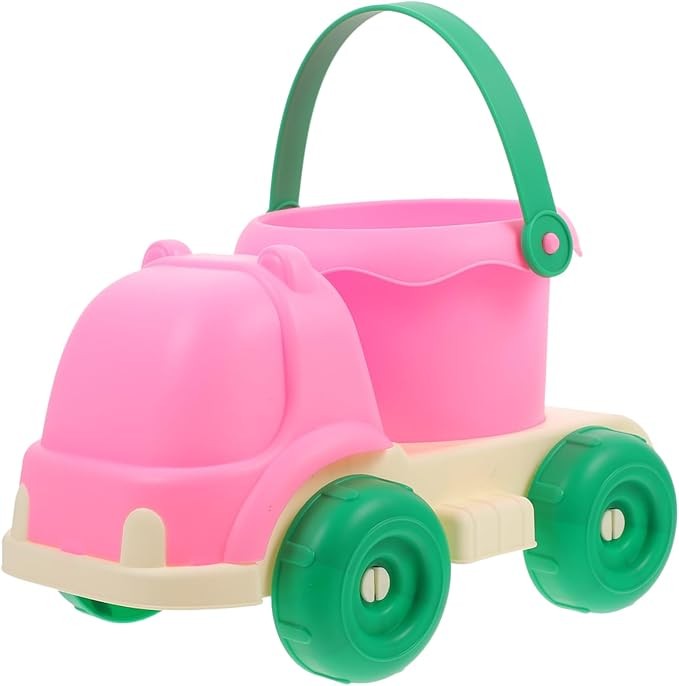 SUPVOX Cartoon Beach Sand Car with Detachable Bucket Multi Use Beach Truck for Summer Fun Ergonomic Design for Easy Handling for Family Outings and Sandcastle Building