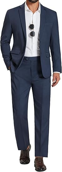 COOFANDY Men's 2 Piece Suits Classic Fit Suit Set 2 Button Blazer Jacket and Dress Pants for Wedding Business Prom