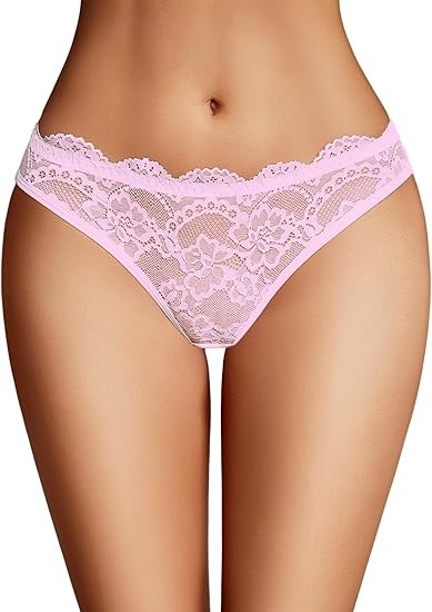 Avidlove Lace Panties for Women Sexy Cut Out Cheeky Underwear with Cute Bow Back Hipster Panty