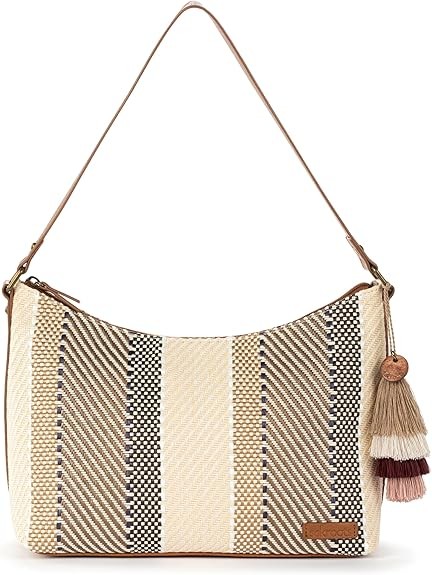 Sakroots Banyan Hobo – Shoulder bag with Zipper Closure & Detachable key dangle. Lightweight Everyday Travel Hobo for Women