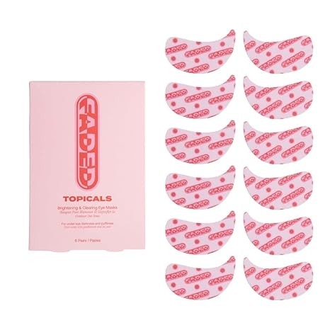 Topicals Faded Brightening Under Eye Masks | Patches to Depuff, Hydrate, Brighten and Cool | Reduce Dark Circles and Fine Lines | Contains Kojic Acid, Caffeine and Niacinamide